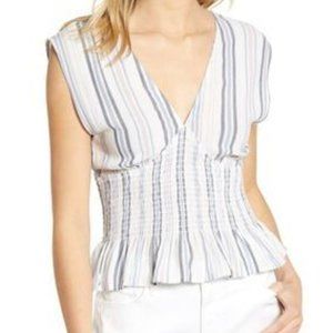 NWT Ten Sixty Sherman Striped V neck Top